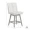Armen Living Stancoste Swivel Counter Stool in Brown Oak Wood Finish with Beige Fabric 840254332157 - alternate 3